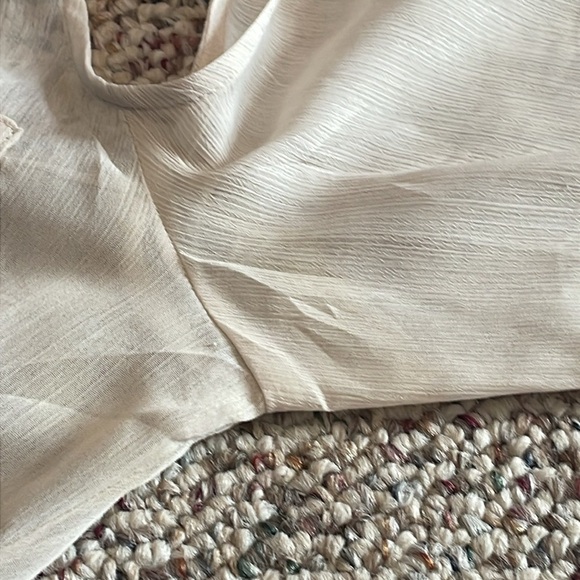 Kirra Cream Color Button Up with Open Shoulders. - Picture 10 of 11